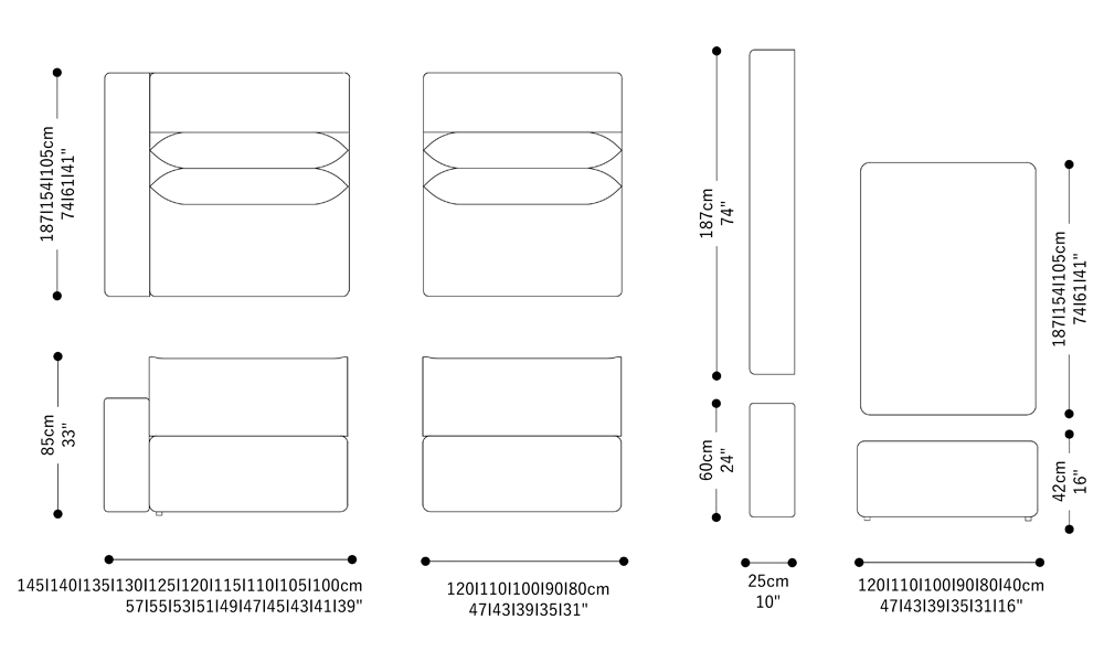 Image of the complete dimensions of the product